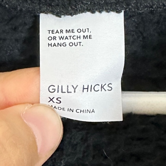 Gilly Hicks Hollister Black Fuzzy Cropped Hoodie Women Size XS - Picture 3 of 4